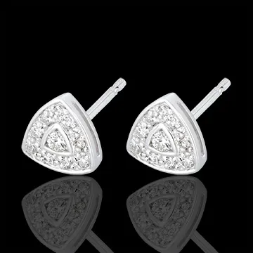 Orecchini Cinema - Oro bianco - 18 carati - 10 Diamanti - 0.12 carati