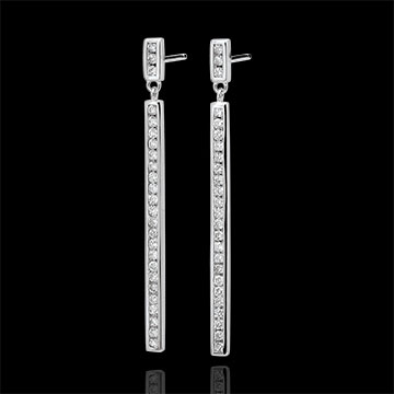 Orecchini Costellazione - Astrale - Oro bianco e Diamanti - 9 carati