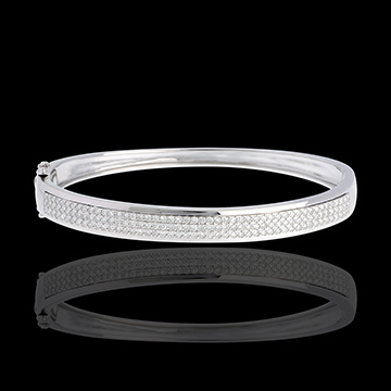 Bracciale Giunco Costellazione Astrale - Oro bianco - 18 carati - 3 file di Diamanti -144 Diamanti - 1.01 carati 