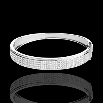 Bracciale giunco Costellazione - Astrale - Oro bianco - 18 carati - 4 file di Diamanti - 180 Diamanti - 1.62 carati
