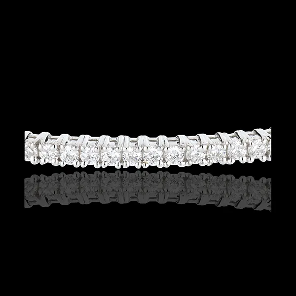 Bracciale rigido - Oro bianco semi pavé - 18 carati - 37 Diamanti - 1 carato