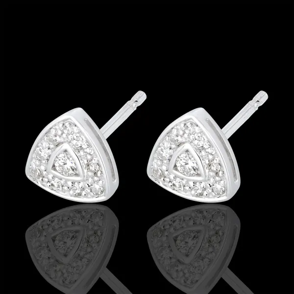 Orecchini Cinema - Oro bianco - 18 carati - 10 Diamanti - 0.12 carati