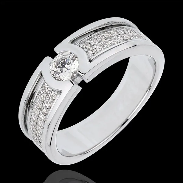 Anello di fidanzamento Costellazione - Oro bianco - 18 carati - Diamante Solitario - 0.27 carati