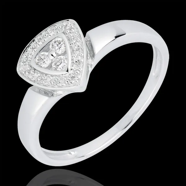 Anello Cinema - Oro bianco - 18 carati - 15 Diamanti - 0.15 carati