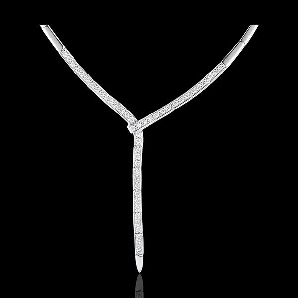 Collana Coda di ghepardo - Oro bianco -18 carati - 47 Diamanti - 0.47 carati
