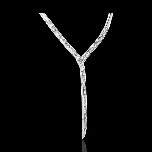 Collana Coda di ghepardo - Oro bianco -18 carati - 47 Diamanti - 0.47 carati