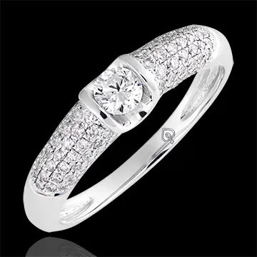 Anello di fidanzamento Destino - Diana - oro bianco 18 carati e diamanti