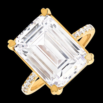 Anillo Célestia – Oro amarillo reciclado de 18 quilates y diamante sintético