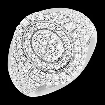 Anillo Élixir – Oro blanco de 18 quilates y diamantes sintéticos