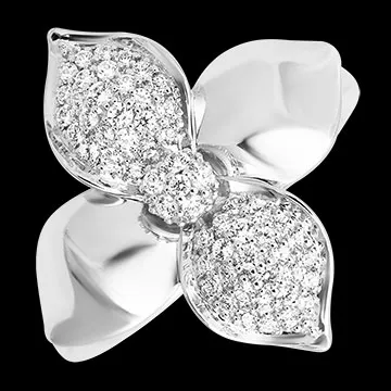 Anillo Nectar - Oro blanco de 18 quilates y diamantes sintéticos