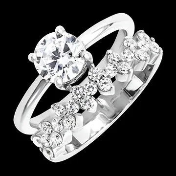 Anillo Astrée – Oro blanco reciclado de 18 quilates y diamantes creados en laboratorio