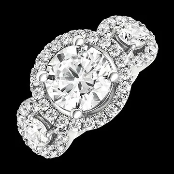 Anillo Aurélia – Oro blanco reciclado de 18 quilates y diamantes sintéticos