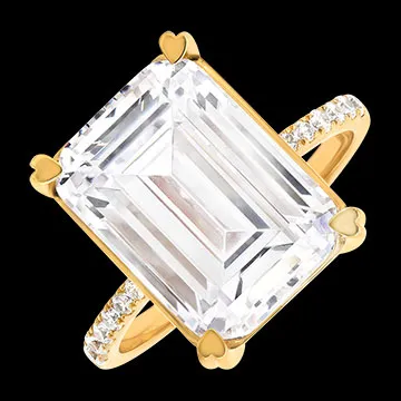 Célestia Ring – 9 karaat gerecycled geelgoud en synthetische diamant