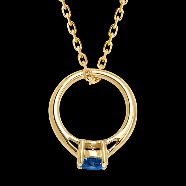 Pendant Cutie - 18k yellow gold and synthetic sapphire
