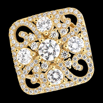 Anello Eléandra – Oro giallo riciclato 9 carati e diamanti sintetici