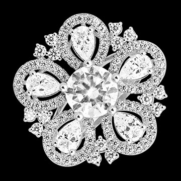 Anello Lyséa – Oro bianco riciclato 9 carati e diamanti sintetici