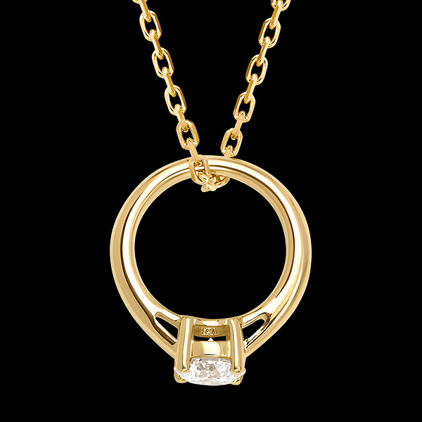 Pendente Cutie - oro giallo 18 carati e diamante sintetico