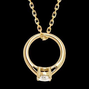 Pendente Cutie - oro giallo 18 carati e diamante sintetico