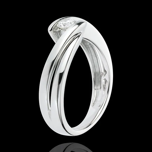 Solitaire Cuib Preţios - Ondine - aur alb de 18K - 1 diamant: 0.21 carate.