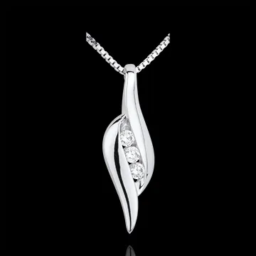 Pandantiv Trilogie Cuib Preţios - Romanţă - aur alb de 18K diamante