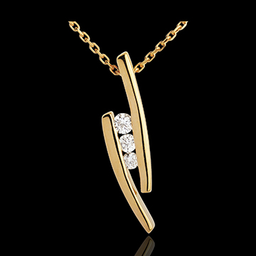 Colier Trilogie Cuib Preţios - Paranteze - aur galben de 18K