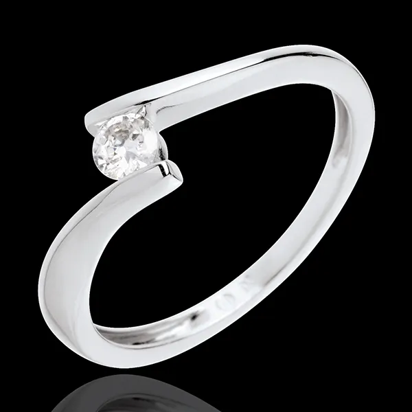 Solitaire Cuib Preţios - Apostrof - aur alb de 18K - diamante de 0.16 carate