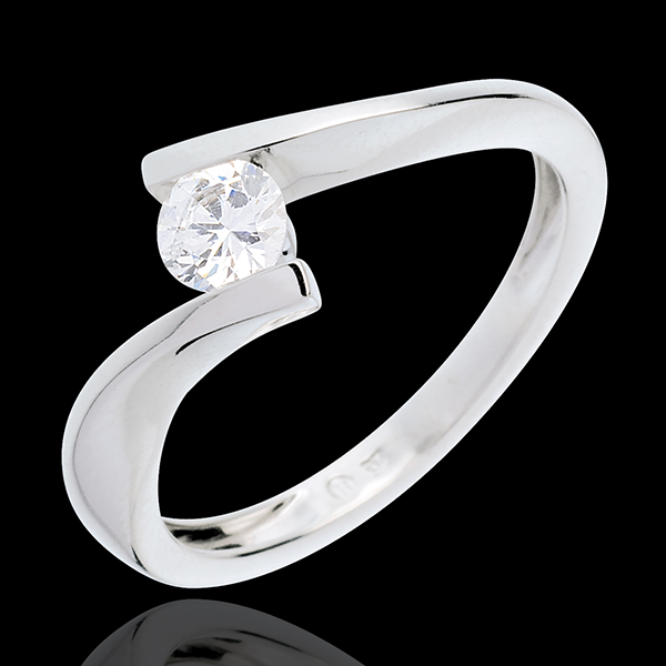 Solitaire Cuib Preţios - Apostrof - aur alb de 18K - diamante de 0.31 carate