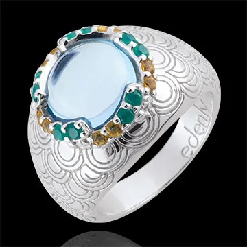 Ring Nausitha - zilver en edelstenen