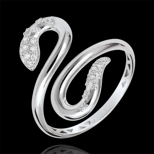 Ring Dagdromen - Slang van de Liefde - 9 karaat witgoud met Diamanten