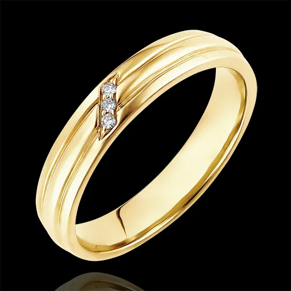 Ring Dämmerschein - Diamanten in Krappenfassung - 18 Karat Gelbgold und Diamanten