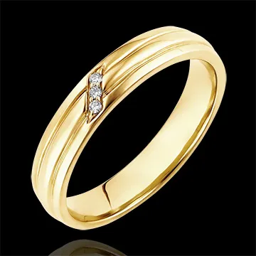 Ring Dämmerschein - Diamanten in Krappenfassung - 18 Karat Gelbgold und Diamanten
