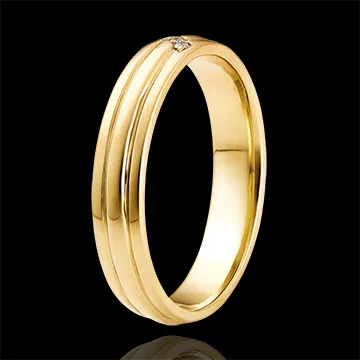 Ring Dämmerschein - Diamanten in Krappenfassung - 18 Karat Gelbgold und Diamanten