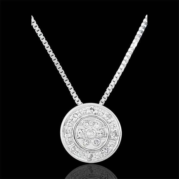 Colier Destin - Elsa - 15 diamante - aur alb de 9K