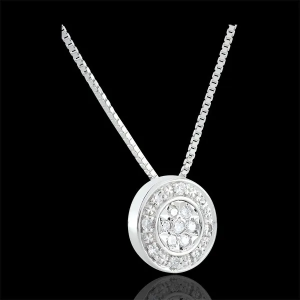 Colier Destin - Elsa - 15 diamante - aur alb de 9K