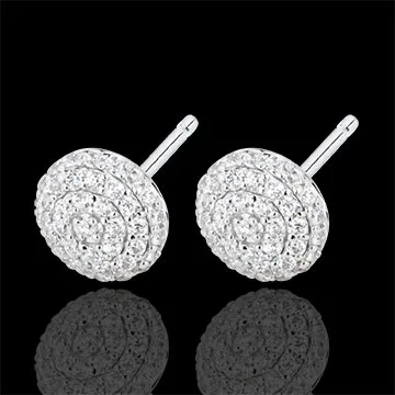 Cercei Destin - Olga - aur alb de 18k şi diamante
