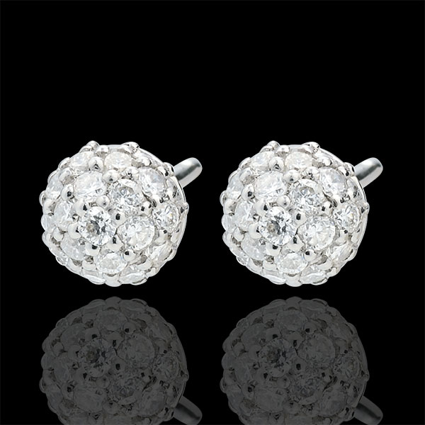 Cercei Şarm de Diamant - aur alb de 9K