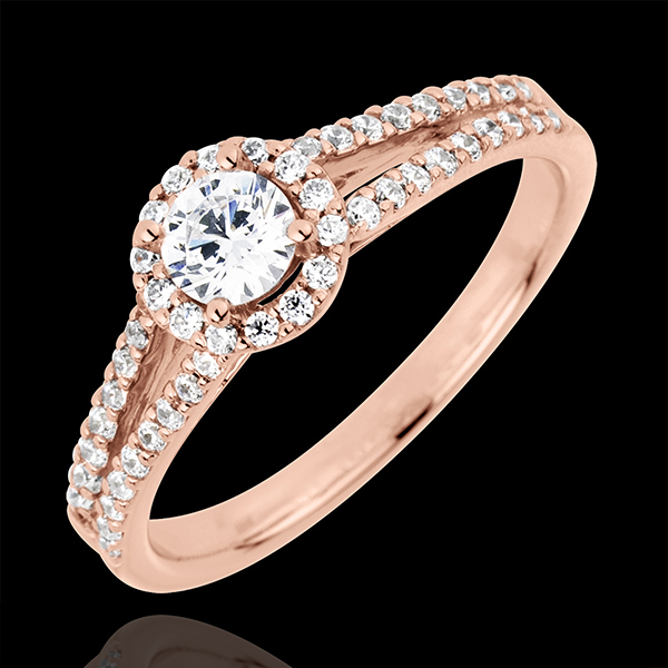 Inel de logodnă Destin - Joséphine - diamant 0.3 carate - aur roz de 18K