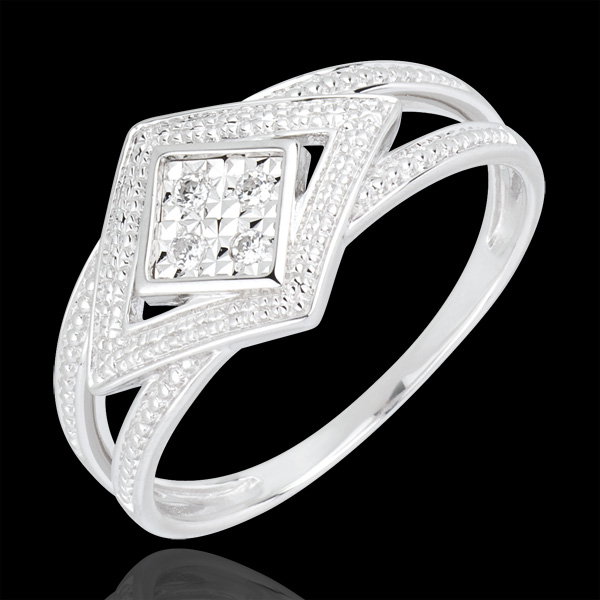 Inel Destin - Andromaca -din aur alb de 18K şi diamante
