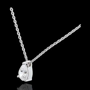 Colier Lacrimă diamant - aur alb de 18K - 1 carat
