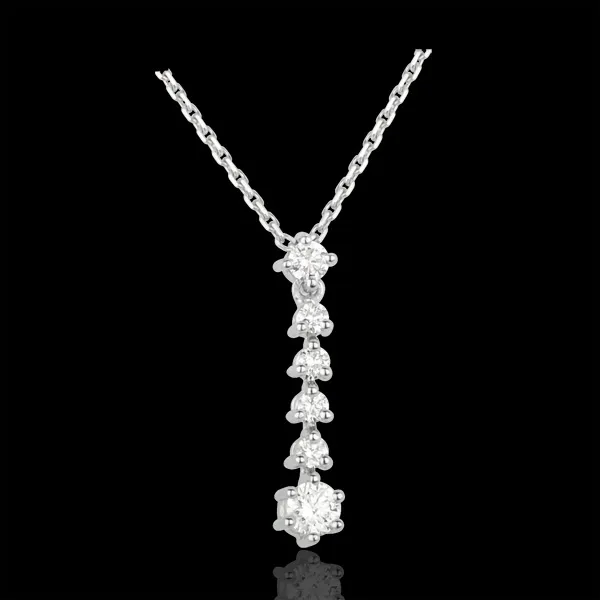 Colier Fulgi aur alb de 18K şi diamante