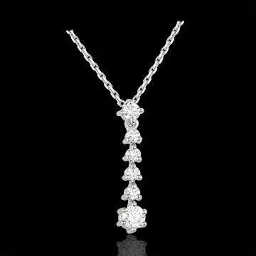 Colier Fulgi aur alb de 18K şi diamante