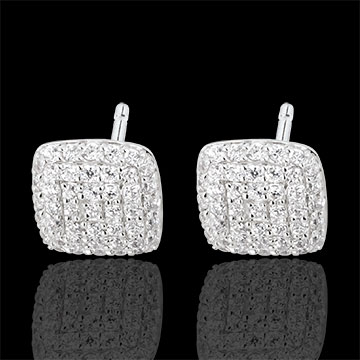 Cercei Perne diamante aur alb de 18k