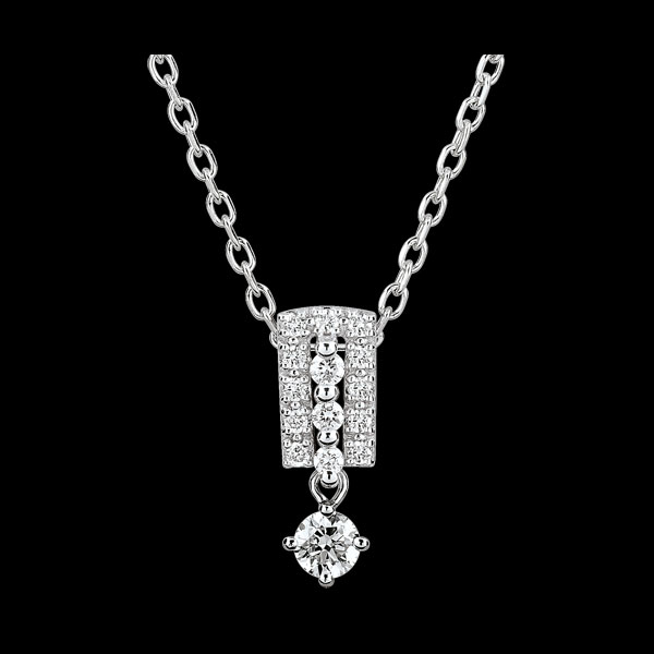 Colier Destin - Medici - diamante şi aur alb de 9K