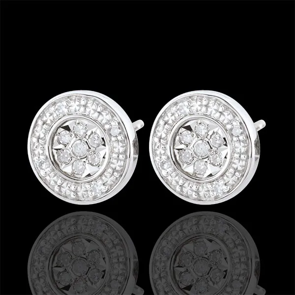 Boucles d'oreilles Elsa - 22 diamants - or blanc 9 carats
