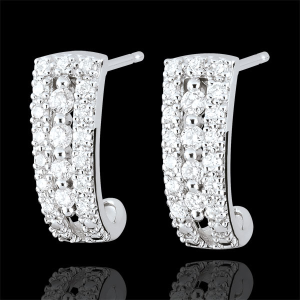 Boucles d'oreilles créoles Destinée - Médicis - diamants et or blanc 18 carats