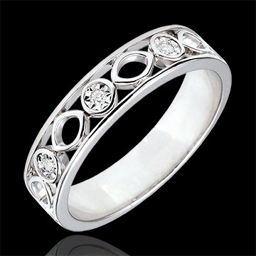 Alliance Destinée - Apolyne - 3 Diamants - or blanc 9 carats