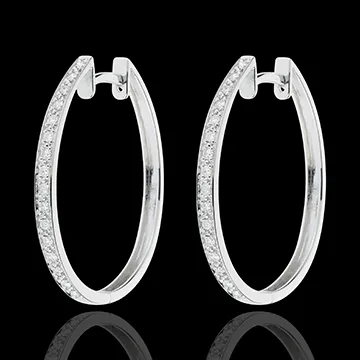 Boucles d'oreilles Créoles or blanc 18 carats Anneaux de Vénus