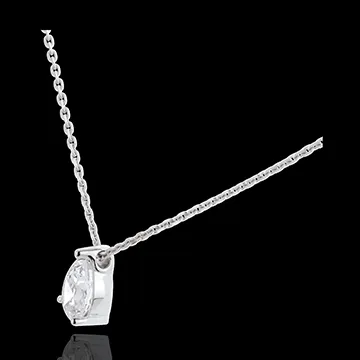 Collier Larme diamant - or blanc 18 carats - 1.25 carats
