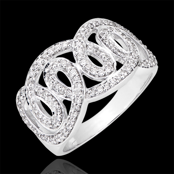 Bague Destinée - Volutes impériales - or blanc 18 carats et diamants
