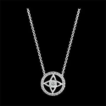 Collier Destinée - Théa - or blanc 9 carats et diamants